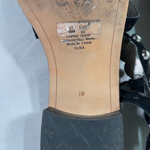 SAM EDELMAN Women's ELISA Black Suede Gladiator Silver Stud Sandals Size US 10M - Picture 7 of 10